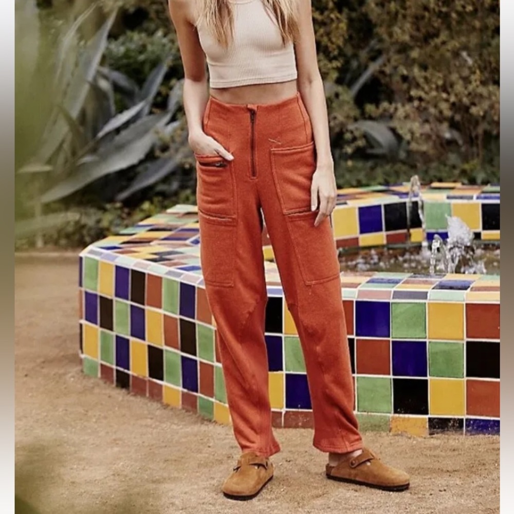 Free people break away pant orange size small